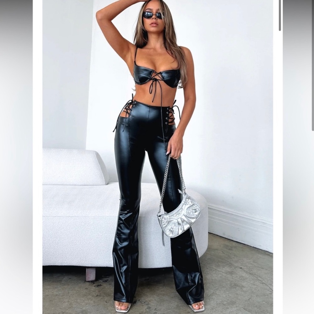 NWT White Fox Party Favor faux leather pants